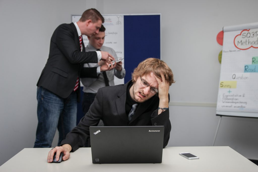 A manager is stressed at work